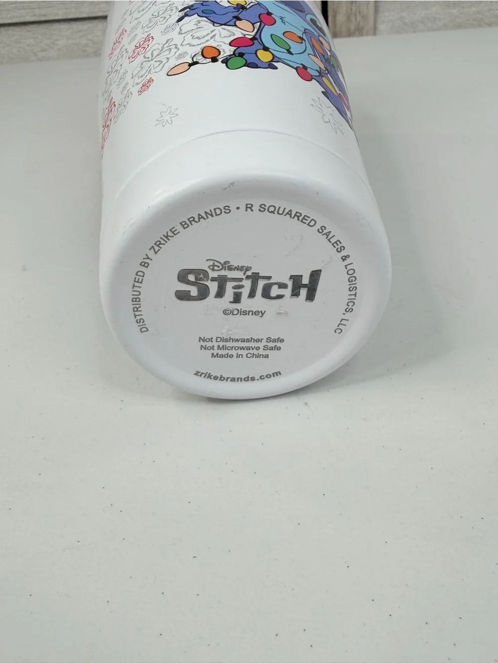 DISNEY Stitch Holiday/Christmas Stainless Steel Travel Tumbler w Red Straw